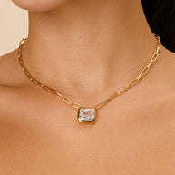Camille Bezel CZ Statement Necklace