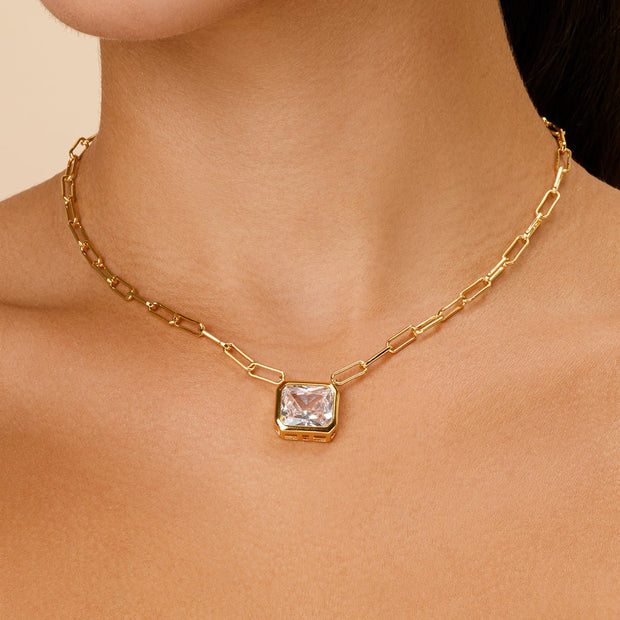 Camille Bezel CZ Statement Necklace