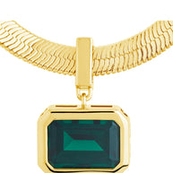 Calder CZ & Herringbone Pendant Necklace
