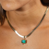 Calder CZ & Herringbone Pendant Necklace