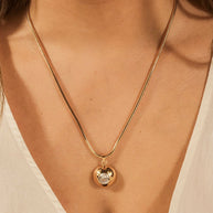 Zora CZ Dome Pendant Necklace