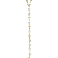 Tasha CZ Stationed Heart Lariat Necklace
