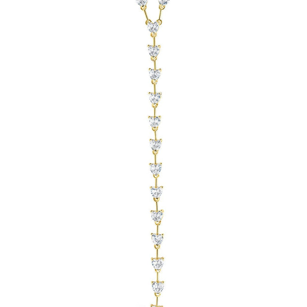 Tasha CZ Stationed Heart Lariat Necklace
