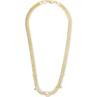 Brecken Stationed CZ Herringbone Necklace