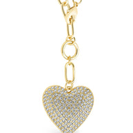 Disco Heart CZ Statement Necklace