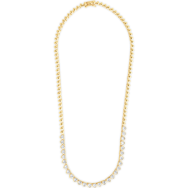 Stephanie Heart CZ Tennis Necklace
