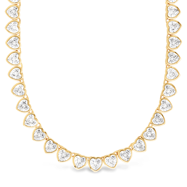 Stephanie Heart CZ Tennis Necklace
