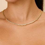 Stephanie Heart CZ Tennis Necklace