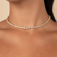 Blanche Adjustable CZ Tennis Necklace