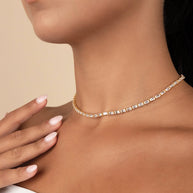 Blanche Adjustable CZ Tennis Necklace