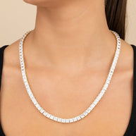 Marisol Princess Cut CZ Tennis Necklace