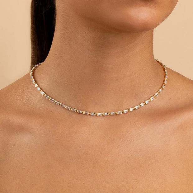 Madeline Baguette Tennis Necklace
