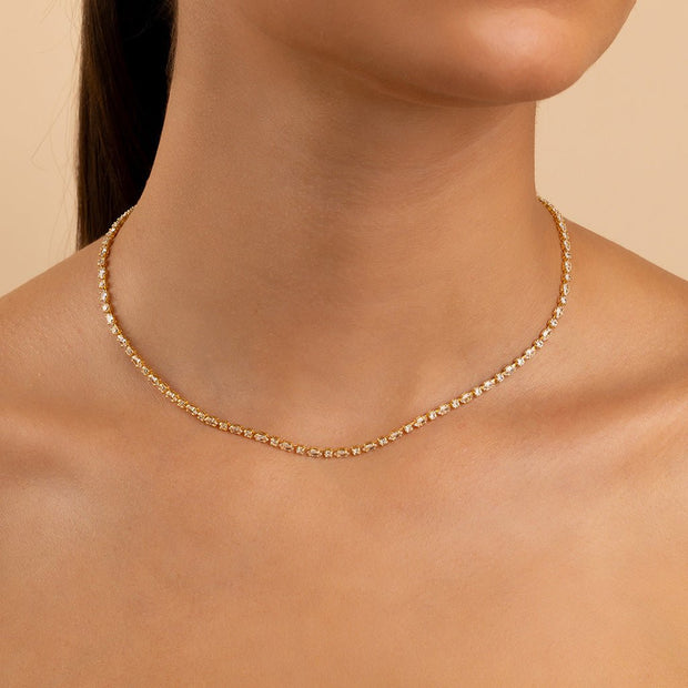 Kite Cut Tennis Necklace