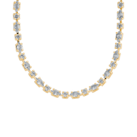 Elongated Hexagon Cut Tennis Necklace