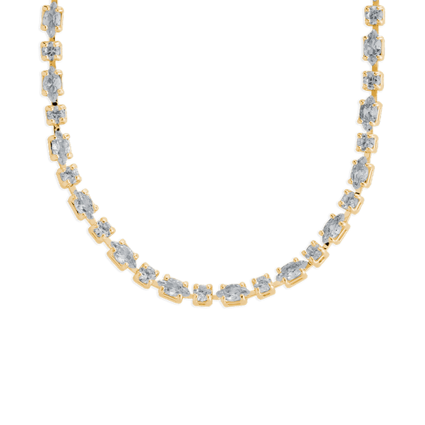 Elongated Hexagon Cut Tennis Necklace