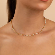 Elongated Hexagon Cut Tennis Necklace