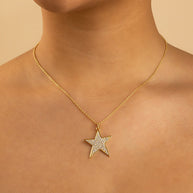 Pave CZ Star Pendant