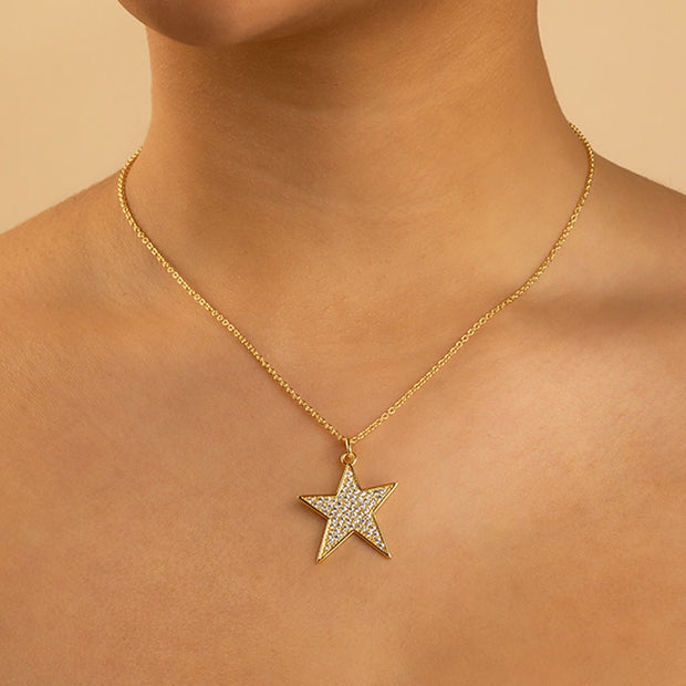 Pave CZ Star Pendant