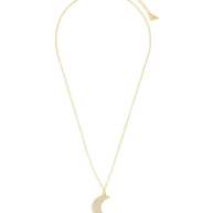 Pave CZ Moon Crescent Pendant