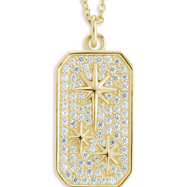 Pave CZ North Star Pendant