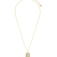 Pave CZ Rounded-edge Rectangle Pendant