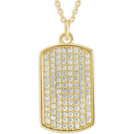 Pave CZ Rounded-edge Rectangle Pendant