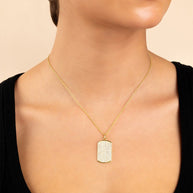 Pave CZ Rounded-edge Rectangle Pendant