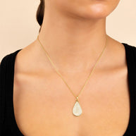 Pave CZ Tear Drop Pendant