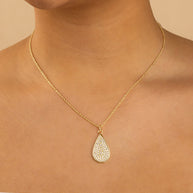 Pave CZ Tear Drop Pendant