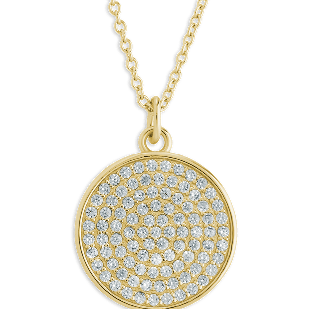 Pave CZ Circle Pendant