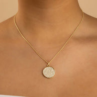 Pave CZ Circle Pendant
