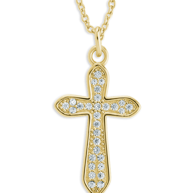 Pave CZ Cross Pendant
