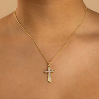 Pave CZ Cross Pendant