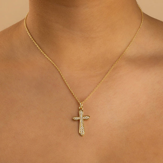 Pave CZ Cross Pendant