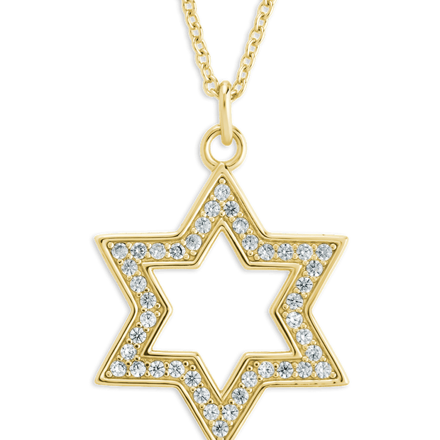 Pave CZ Star of David Pendant