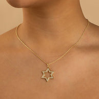 Pave CZ Star of David Pendant