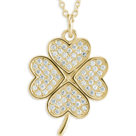Pave CZ Shamrock Pendant