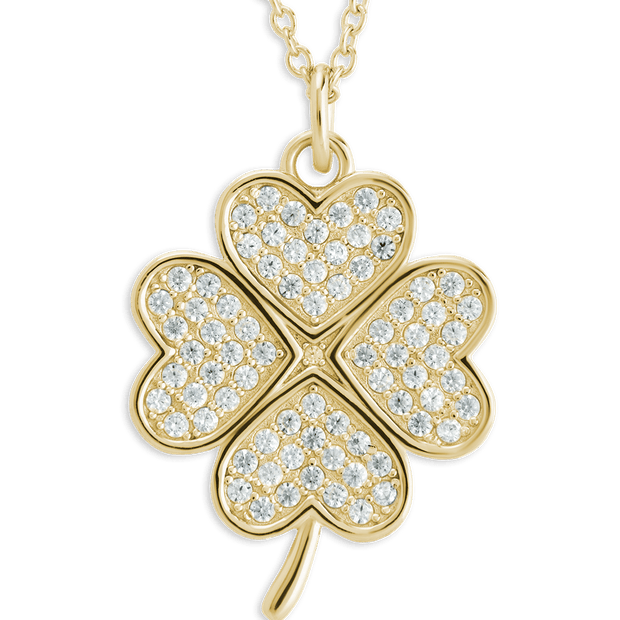 Pave CZ Shamrock Pendant