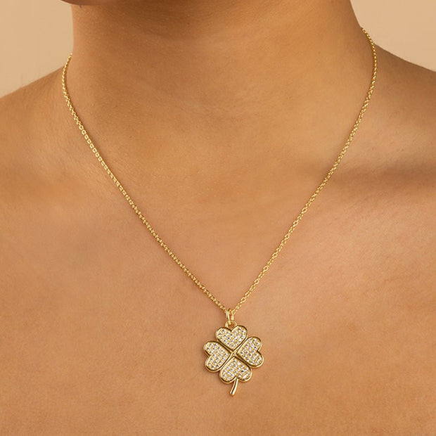 Pave CZ Shamrock Pendant