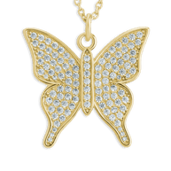 Pave CZ Butterfly Pendant