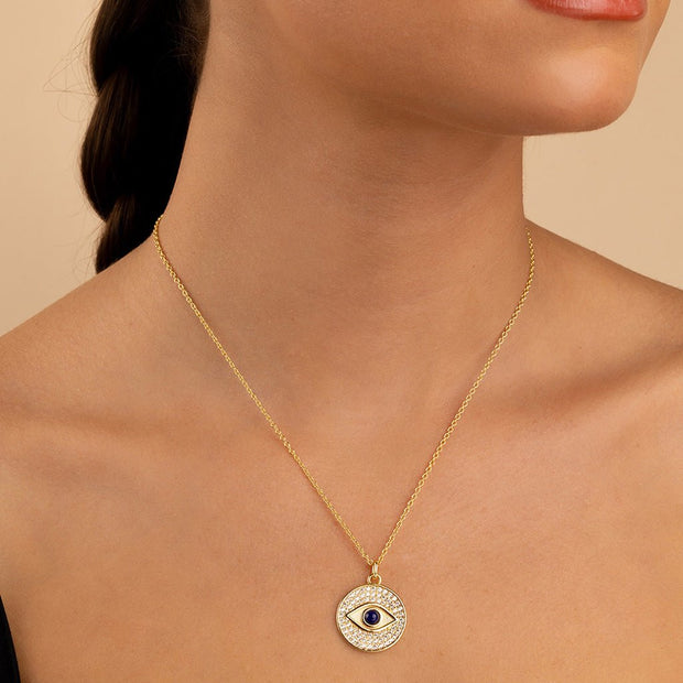 Pave CZ Evil Eye Pendant