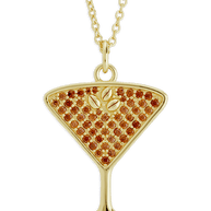 Pave CZ Espresso Martini Pendant