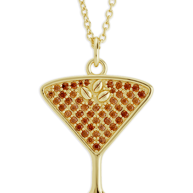 Pave CZ Espresso Martini Pendant