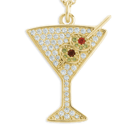 Pave CZ Dirty Martini Pendant