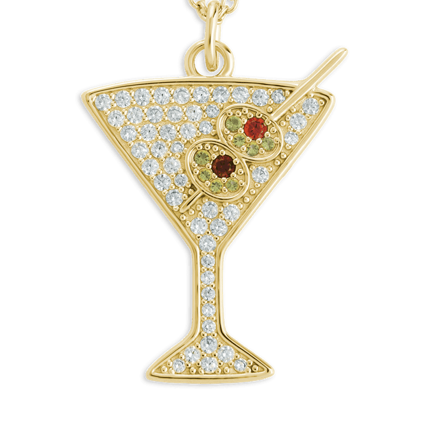 Pave CZ Dirty Martini Pendant
