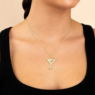 Pave CZ Dirty Martini Pendant