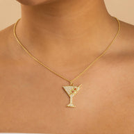 Pave CZ Dirty Martini Pendant