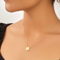 14K Gold Plated Sterling Silver CZ Round Initial Necklace