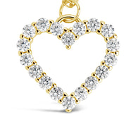 Sterling Silver Cubic Zirconia Outline Heart Pendant Necklace