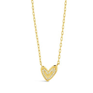 Sterling Silver Mabel CZ Heart Pendant Necklace